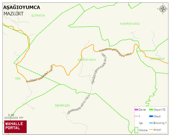 AŞAĞIOYUMCA Köyü Haritası | Coğrafi Yapı ve Detaylı Haritası