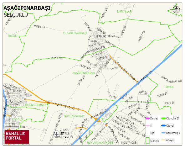 AŞAĞIPINARBAŞI Mahallesi Haritası | Sayısal Bölge Görünümü