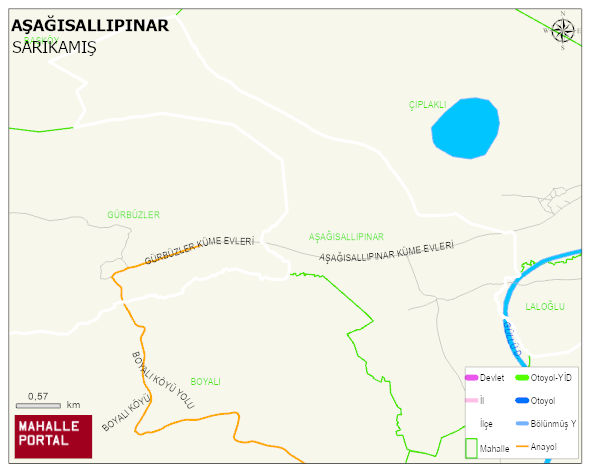AŞAĞISALLIPINAR Köyü Haritası | Detaylı Köy ve Mahalle Görünümü