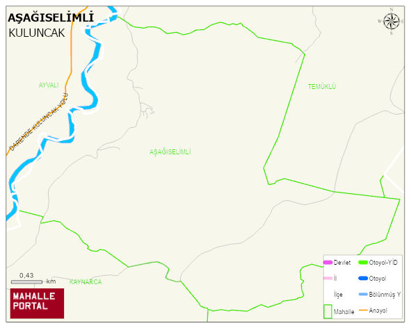 AŞAĞISELİMLİ Mahallesi Haritası | Mahalle ve Köy Sınırı
