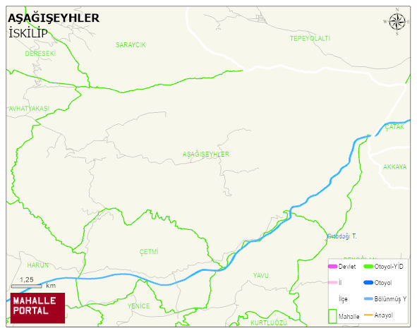 AŞAĞIŞEYHLER Köyü Haritası | Detaylı Köy ve Mahalle Görünümü