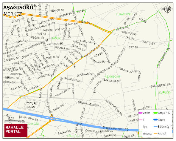 AŞAĞISOKU Mahallesi Haritası | Yükselti ve Doğa Özellikleri