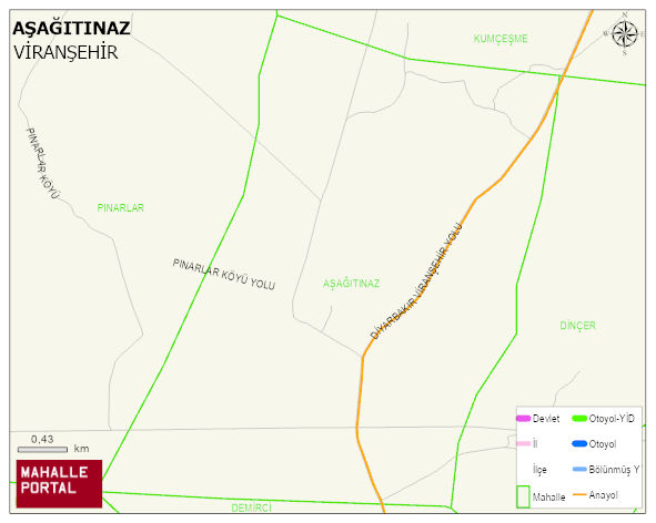 AŞAĞITINAZ Mahallesi Haritası | Sayısal Bölge Görünümü