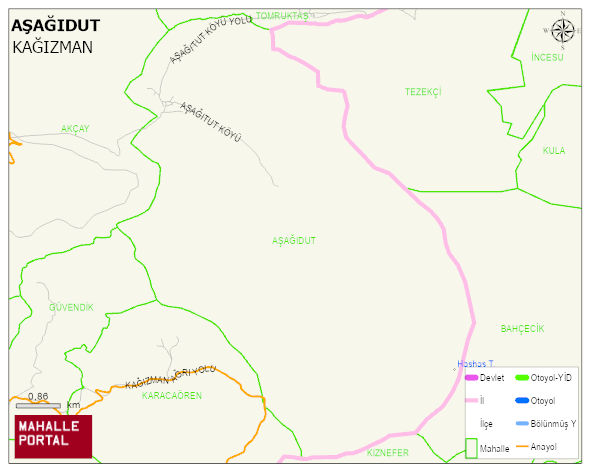 AŞAĞITUT Köyü Haritası | İnteraktif Köy ve Mahalle Sınırları