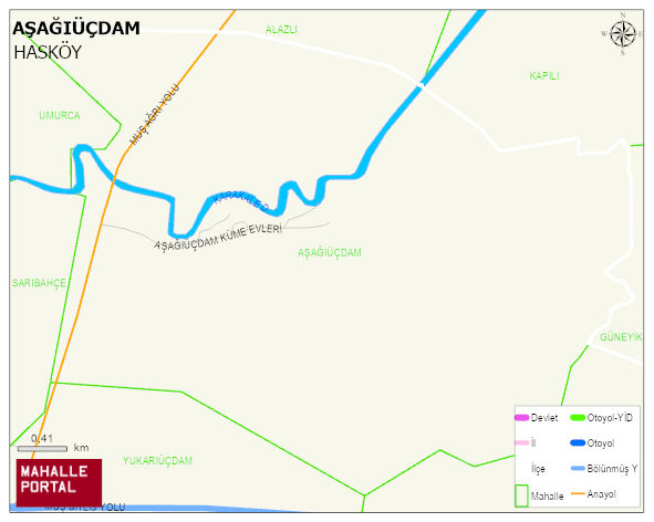 AŞAĞIÜÇDAM Köyü Haritası | Uydu Görüntüsü ve Harita Detayları