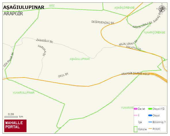 AŞAĞIULUPINAR Mahallesi Haritası | Dağlar, Ovalar ve Akarsu Bilgileri