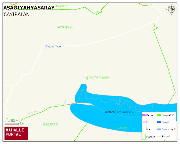 AŞAĞIYAHYASARAY Köyü Haritası | Dağlar, Ovalar ve Akarsu Bilgileri