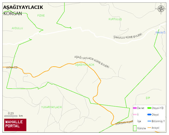 AŞAĞIYAYLACIK Mahallesi Haritası | Coğrafi Yapı ve Detaylı Haritası