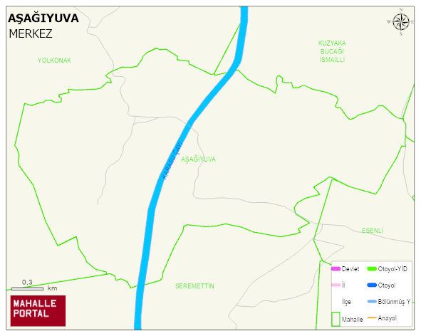 AŞAĞIYUVA Köyü Haritası | Detaylı Köy ve Mahalle Görünümü