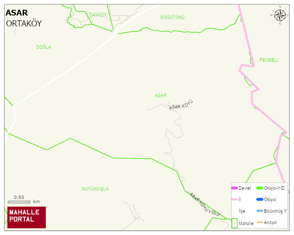 ASAR Köyü Haritası | Dağlar, Ovalar ve Akarsu Bilgileri