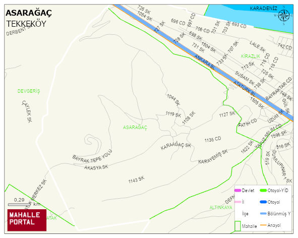 ASARAĞAÇ Mahallesi Haritası | Mahalle Sokak Haritası