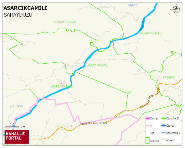 ASARCIKCAMİLİ Köyü Haritası | Yükselti ve Doğa Özellikleri