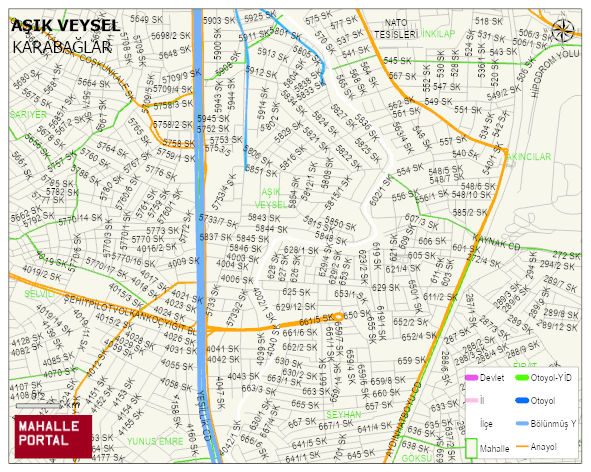 AŞIK VEYSEL Mahallesi Haritası | İnteraktif Köy ve Mahalle Sınırları