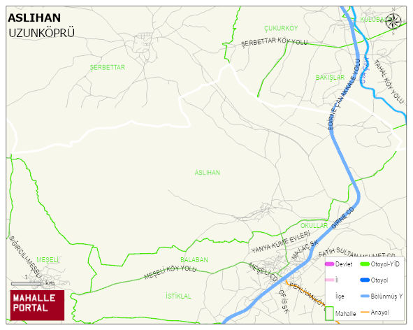 ASLIHAN Köyü Haritası | Yükselti ve Doğa Özellikleri