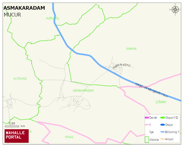 ASMAKARADAM Köyü Haritası | Mahalle ve Köy Sınırı
