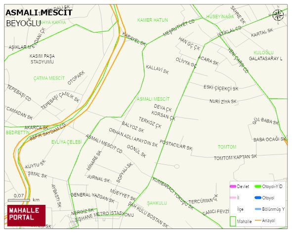 ASMALI MESCİT Mahallesi Haritası | Güncel Mahalle ve Köy Haritası