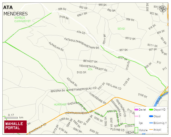 ATA Mahallesi Haritası | İnteraktif Köy ve Mahalle Sınırları