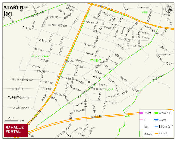 ATAKENT Mahallesi Haritası | Dağlar, Ovalar ve Akarsu Bilgileri