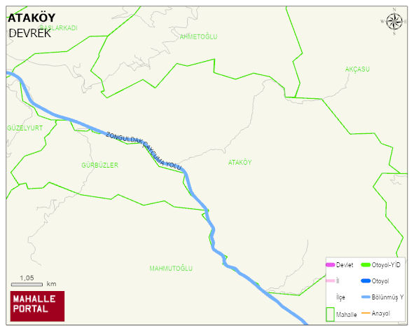 ATAKÖY Köyü Haritası | Sayısal Bölge Görünümü