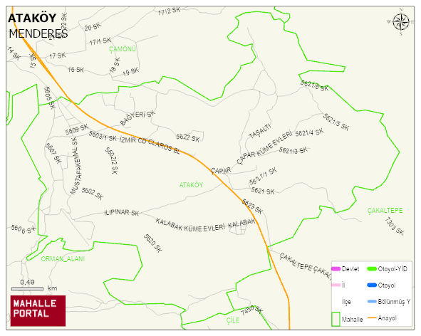 ATAKÖY Mahallesi Haritası | Yükselti ve Doğa Özellikleri