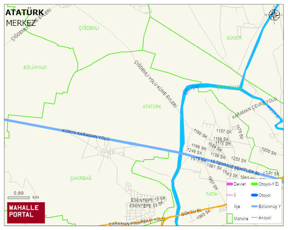 ATATÜRK Mahallesi Haritası | Sayısal Bölge Görünümü