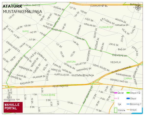 ATATÜRK Mahallesi Haritası | Yükselti ve Doğa Özellikleri