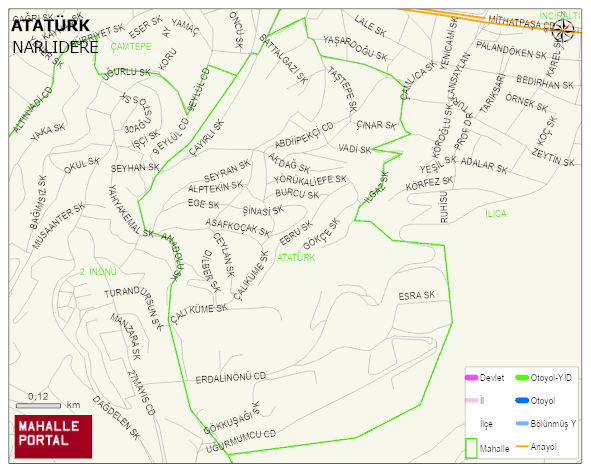 ATATÜRK Mahallesi Haritası | Coğrafi Yapı ve Detaylı Haritası