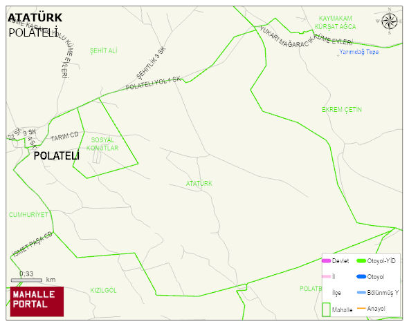 ATATÜRK Mahallesi Haritası | Mahalle ve Köy Sınırı