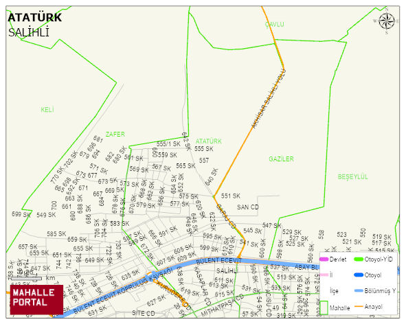 ATATÜRK Mahallesi Haritası | Mahalle ve Köy Sınırı