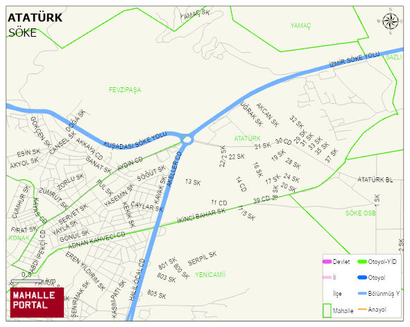 ATATÜRK Mahallesi Haritası | Mahalle ve Köy Sınırı