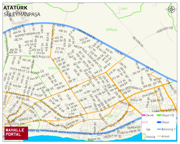 ATATÜRK Mahallesi Haritası | Sayısal Bölge Görünümü