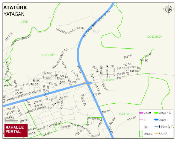 ATATÜRK Mahallesi Haritası | İnteraktif Köy ve Mahalle Sınırları