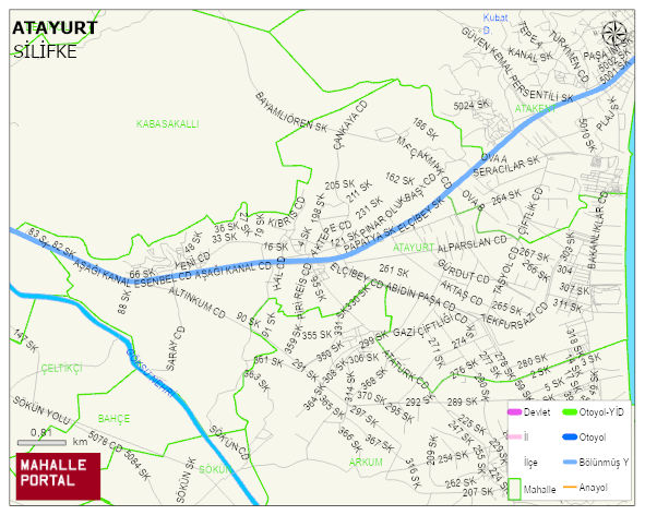 ATAYURT Mahallesi Haritası | Yükselti ve Doğa Özellikleri