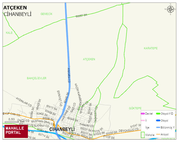 ATÇEKEN Mahallesi Haritası | İnteraktif Köy ve Mahalle Sınırları