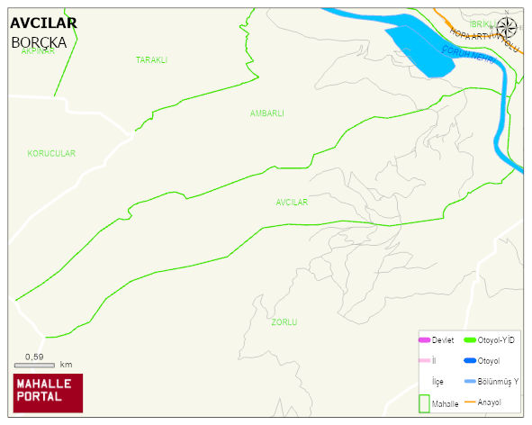 AVCILAR Köyü Haritası | Dağlar, Ovalar ve Akarsu Bilgileri