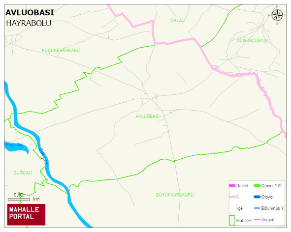 AVLUOBASI Mahallesi Haritası | Sayısal Bölge Görünümü