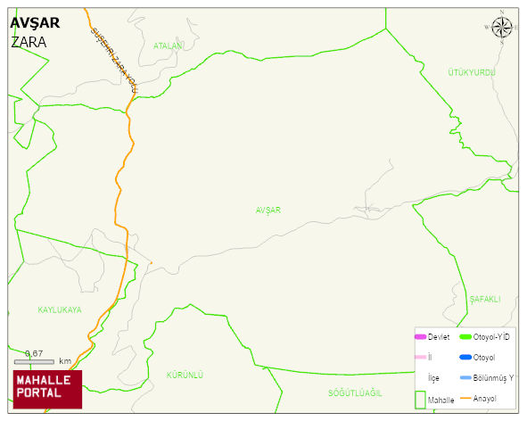 AVŞAR Köyü Haritası | Sayısal Bölge Görünümü