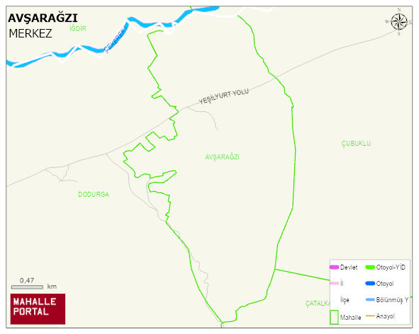 AVŞARAĞZI Köyü Haritası | Yükselti ve Doğa Özellikleri