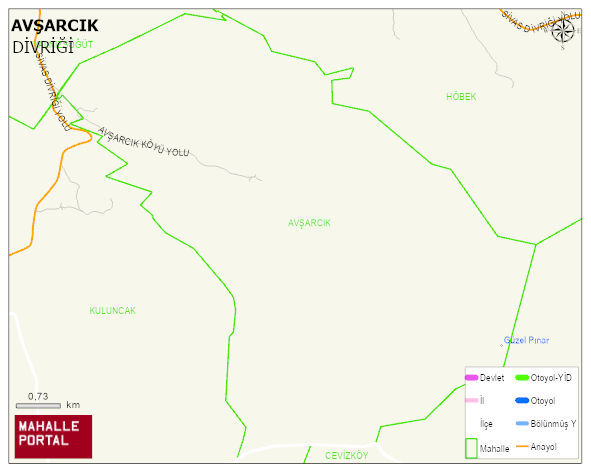 AVŞARCIK Köyü Haritası | İnteraktif Köy ve Mahalle Sınırları