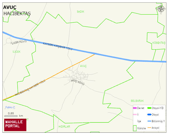 AVUÇ Köyü Haritası | Sayısal Bölge Görünümü