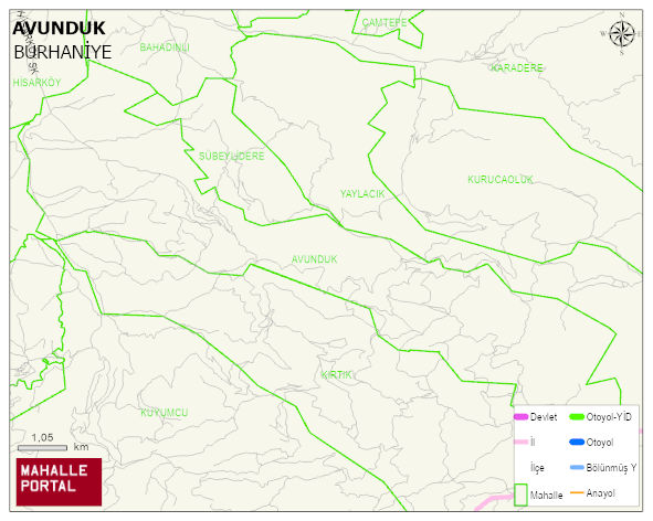 AVUNDUK Mahallesi Haritası | İnteraktif Köy ve Mahalle Sınırları