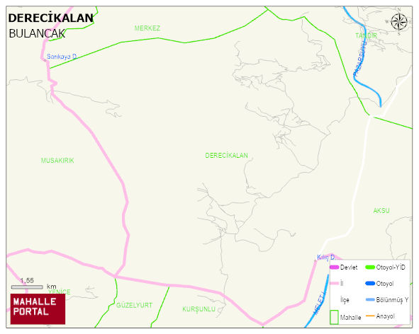 AYDINDERE BELDESİ DERECİKALAN Mahallesi Haritası | Güncel Mahalle ve Köy Haritası