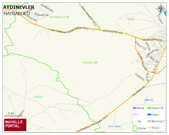 AYDINEVLER Mahallesi Haritası | Güncel Mahalle ve Köy Haritası