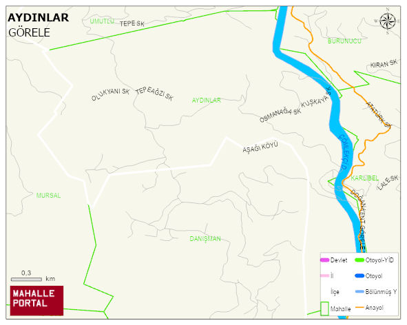 AYDINLAR Köyü Haritası | Detaylı Köy ve Mahalle Görünümü