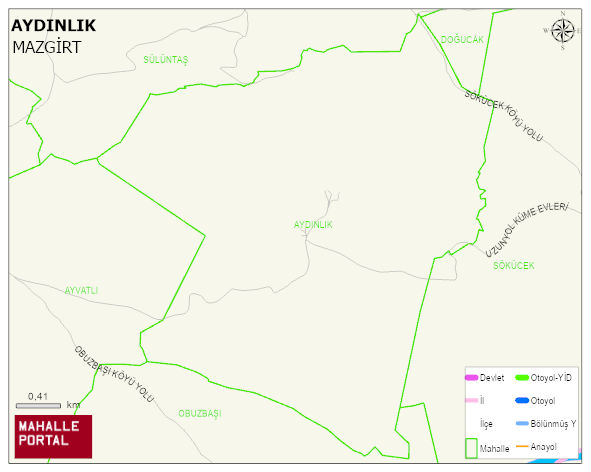 AYDINLIK Köyü Haritası | Sayısal Bölge Görünümü