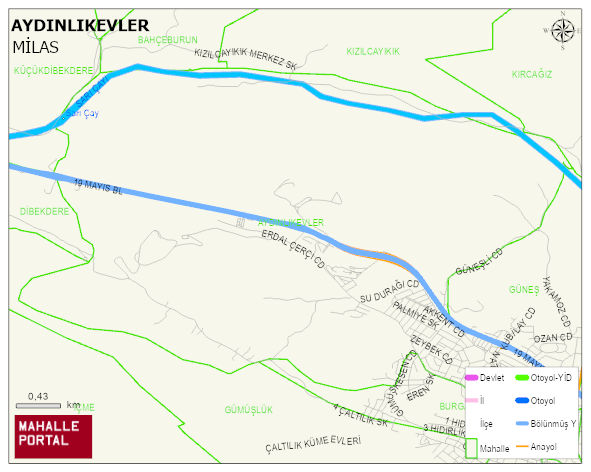 AYDINLIKEVLER Mahallesi Haritası | Güncel Mahalle ve Köy Haritası