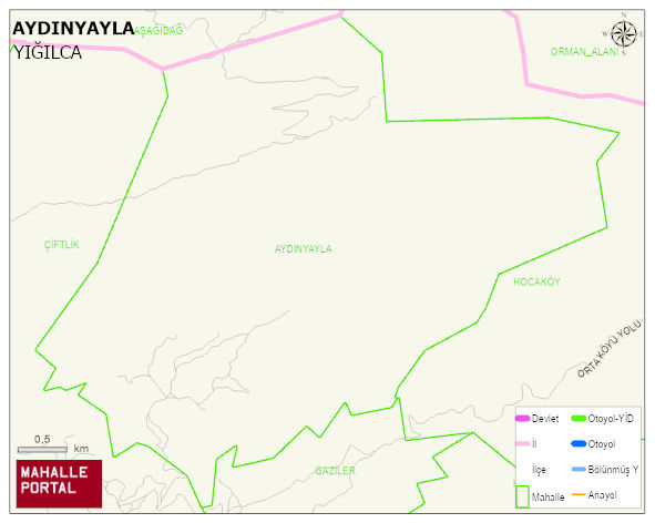 AYDINYAYLA Köyü Haritası | Uydu Görüntüsü ve Harita Detayları