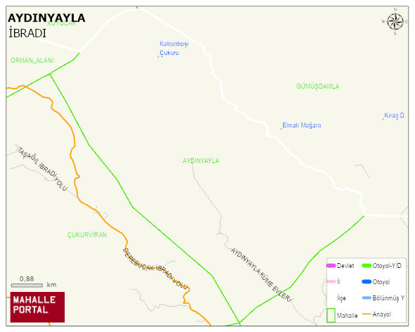 AYDINYAYLA Mahallesi Haritası | Sayısal Bölge Görünümü