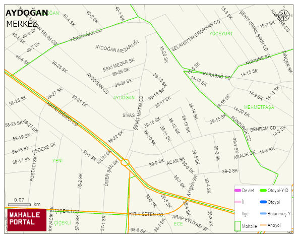 AYDOĞAN Mahallesi Haritası | Dağlar, Ovalar ve Akarsu Bilgileri