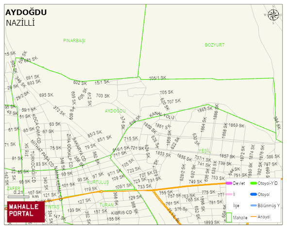 AYDOĞDU Mahallesi Haritası | Coğrafi Yapı ve Detaylı Haritası